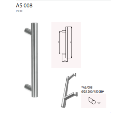 ASA PORTA H AS.008 S 25X400X550 SUT 30º ACO INOX